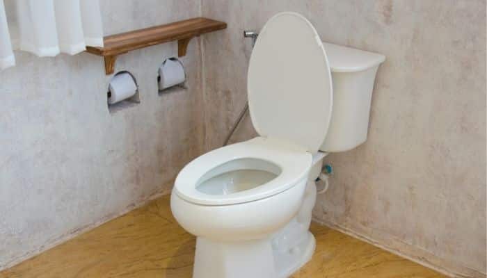 New toilet installed in modern bathroom