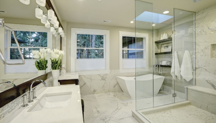 Bathroom With Large Glass Walk In Shower Bathroom With Large Glass Walk In Shower