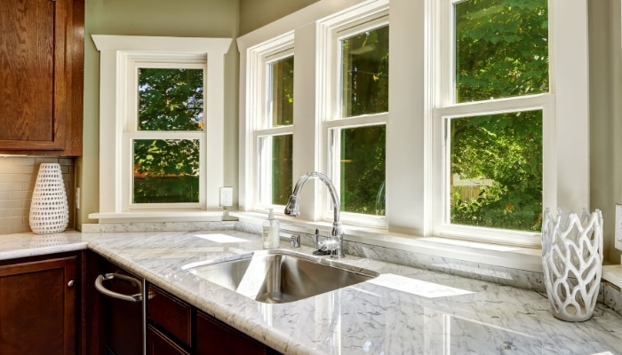 Kitchen With Steel Sink And Windows Kitchen With Steel Sink And Windows